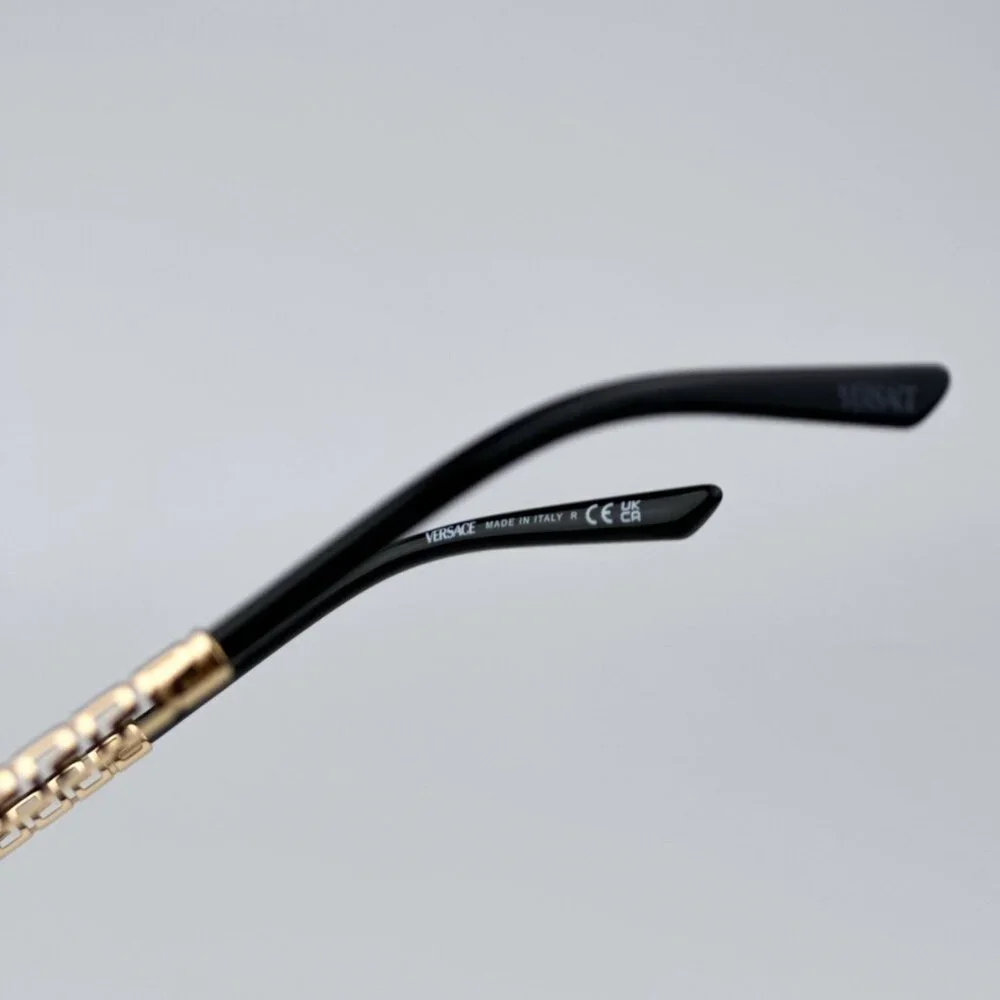 Versace VE2266 100287 BRAND NEW Sunglasses Gold Dark Grey Pilot Unisex
